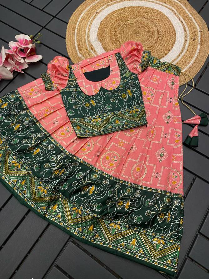 AJD Patola Foil Print Girls Wear Lehenga For Kids Wholesale Price In Surat